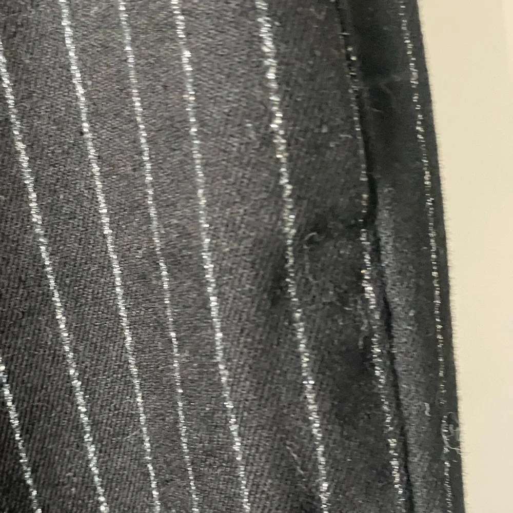 L'AGENCE Selma High Rise Sleek Baby Boot Trousers Black/Silver Glitter Stripe 25 - Picture 7 of 9